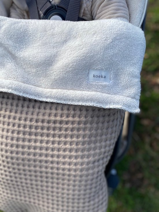 Koeka Oslo voetenzak voor buggy - wafelstof met teddy - bruin van Koeka — afbeelding 5