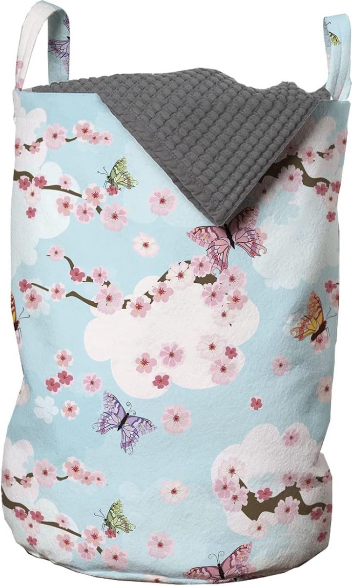 Goedkoopste Inovra ® Stijlvolle Opbergmand voor Wasgoed met Kersenbloesemontwerp en Vlinders
