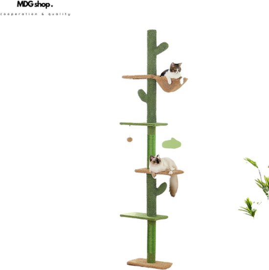 nanook Stella Stabiele wandkrabpaal voor katten, ruimtebesparende sisal- krabpaal met zitplaten en kattenbed, kattenmeubel met krabmat, hoogte 186 cm nanook Stella Stabiele wandkrabpaal voor katten, ruimtebesparende sisal- krabpaal met zitplaten en kattenbed, kattenmeubel met krabmat, hoogte 186 cm