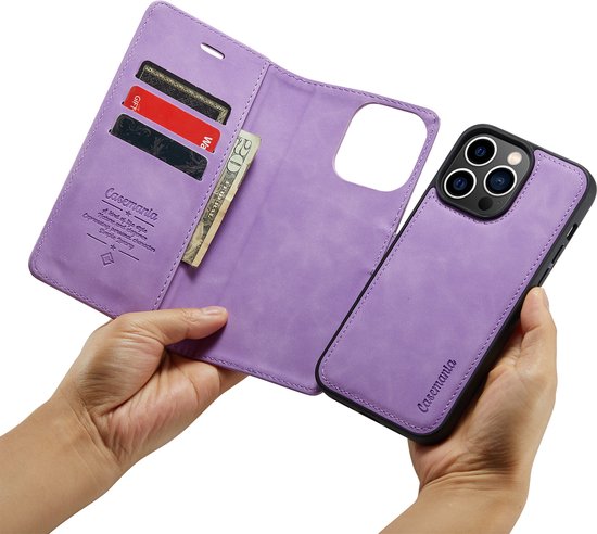 Apple iPhone 13 Pro Max Casemania Case Bright Lilas - 2 en 1 Book Case Magnétique