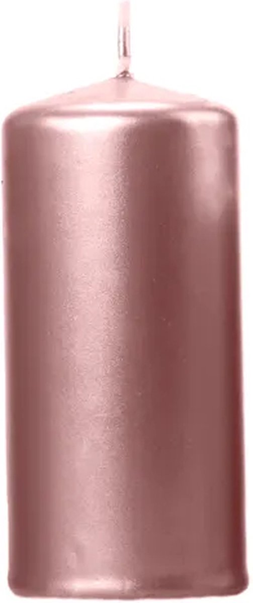 Stompkaarsen Rose Goud Metallic 12cm (6st)