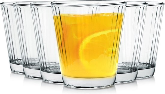 Relaxdays Drinkglazen Set Van 4 Sapglazen 300 Ml Gouden Rand Boho Transparant 590152172