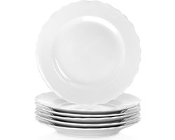 Dessertbord Porselein MONA 19,5 cm 6 stuks - Taart Bordjes - Bord - Ontbijtbord - Borden