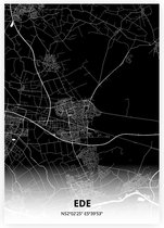 Ede plattegrond - A4 poster - Zwarte stijl