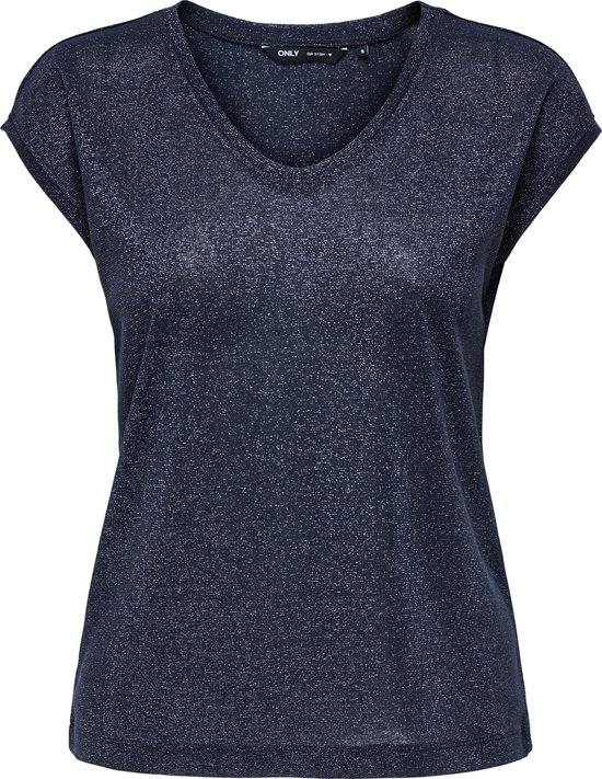 Only Silvery V-neck Loose Shirt Dames - Maat M