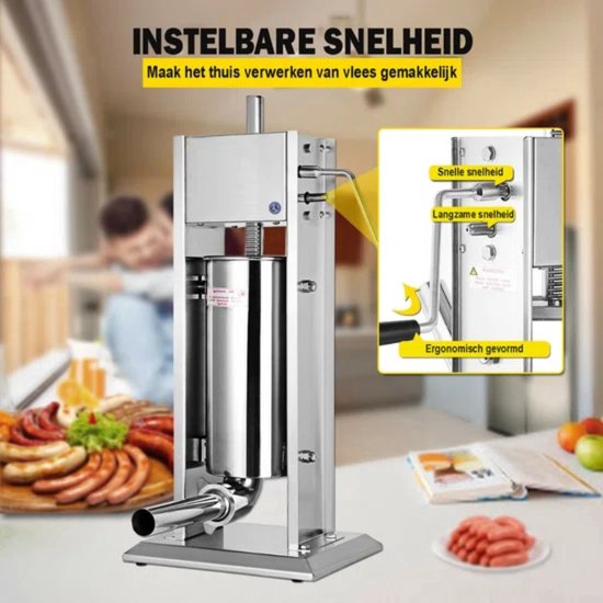 Worstenvuller deluxe - 5L - Worstmaker - Worstmachine - RVS van Merkloos — afbeelding 5