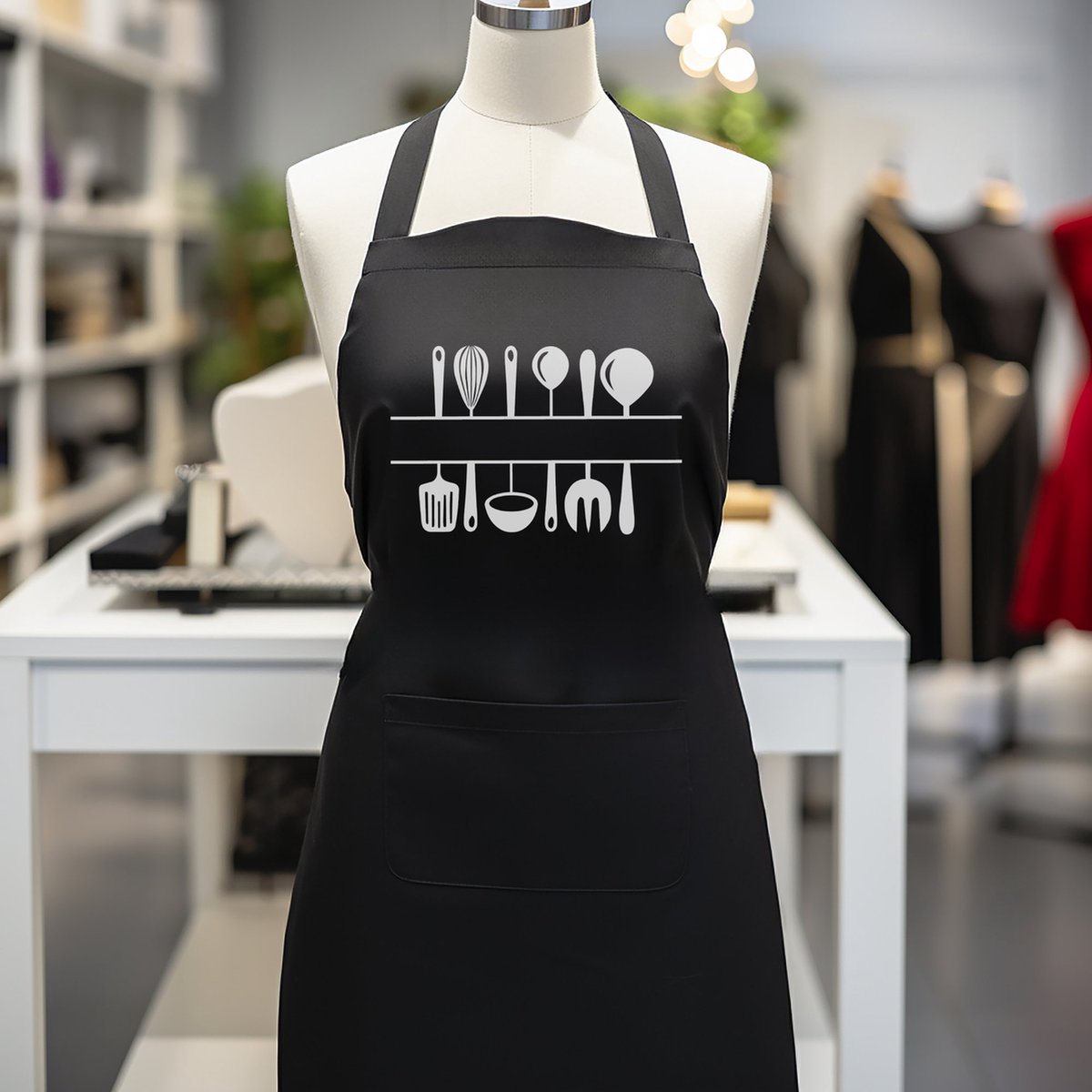 Verstelbaar kookschort, unisex, met 2 Zakken Vloeistof Druppel Waterbestendig Koken Keuken Restaurant Bar Schilderen BBQSchort, voor diverse doeleinden, Zwart Schorten Koksschort Unisex Schorten voor Vrouwen en mannen , kitchen split (36)
