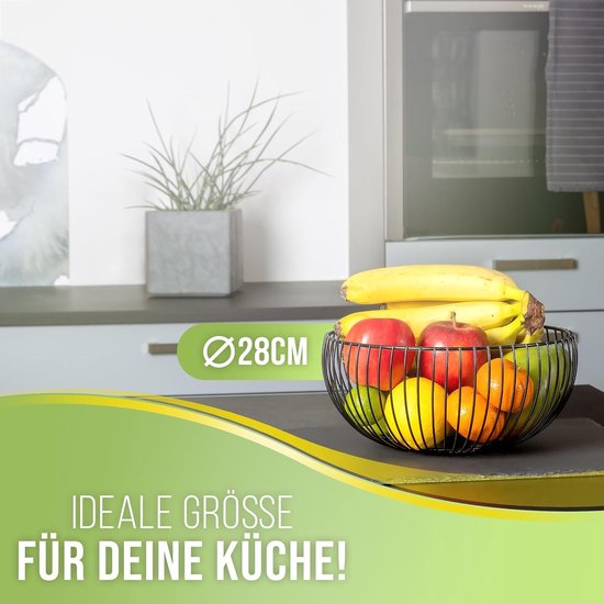 HAOYULUO Fruitmand voor 2 livelli, metalen fruittaartstandaard, fruittaarthouder, fruitcake, fruitcake, groente in koffer, koken, Uffici ecc. (zwart