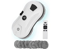 TibaGoods Robot Ruitenreiniger - Ramenwasser - Robot - Dweilrobot - Anti-val touw - Slimme waterspray - Krachtige zuigkracht - Met afstandsbediening - Incl. 10 microvezeldoeken