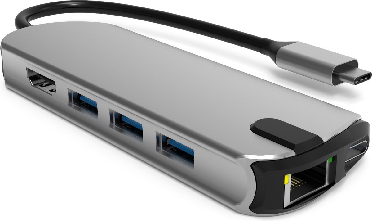 USB C Hub Ethernet Multiport Adapter, Lasanclas 8-in-1 USB C Docking Station 4K HDMI,8 Poorten, 100W PD, 3 USB 3.0, 1GBPS LAN USB C Dongle, SD/TF Reader USB C Dock voor MacBook Air/Pro, iPad Pro 2021 en Meer