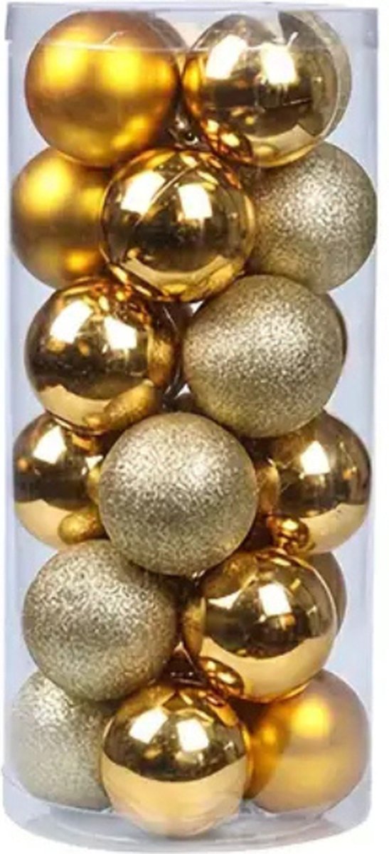 Bovista Kerstballen - Kerstversiering - Plastic - Goud - 24 stuks