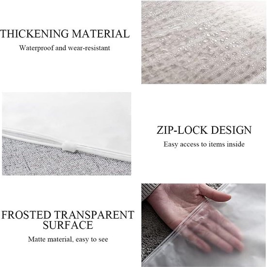 Hersluitbare Kledingzakken - 40 x 30 cm - Herbruikbare Plastic Ziplock Zakken - Ruimtebesparende Tas - Frosted Waterdichte Travel Organizer - 30 Stks-Verpakkingszakken-verpakkingszakken kleding van Merkloos — afbeelding 5