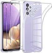 Coque Samsung Galaxy A32 4G Transparente & Protecteurs d'écran en Verres 2X - Coque arrière hybride anti-choc