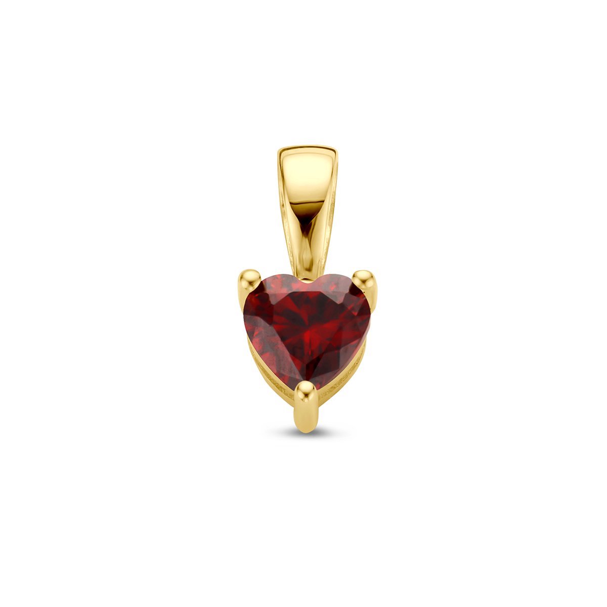 Hanger Hart Met Synth. Geboortesteen 14K Geelgoud