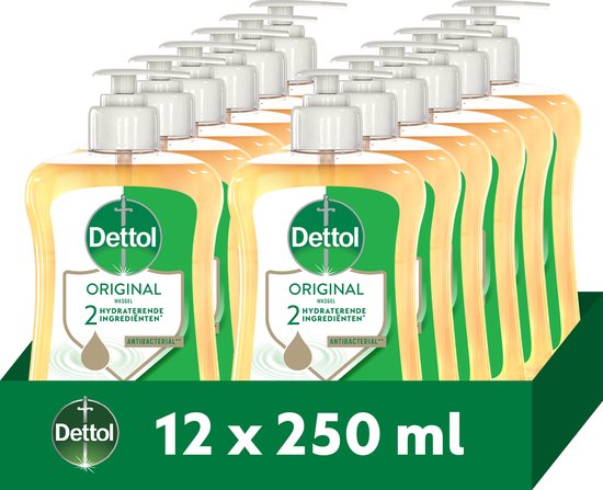 Voordeelverpakking Dettol Original handzeep, 12 x 250 ml.