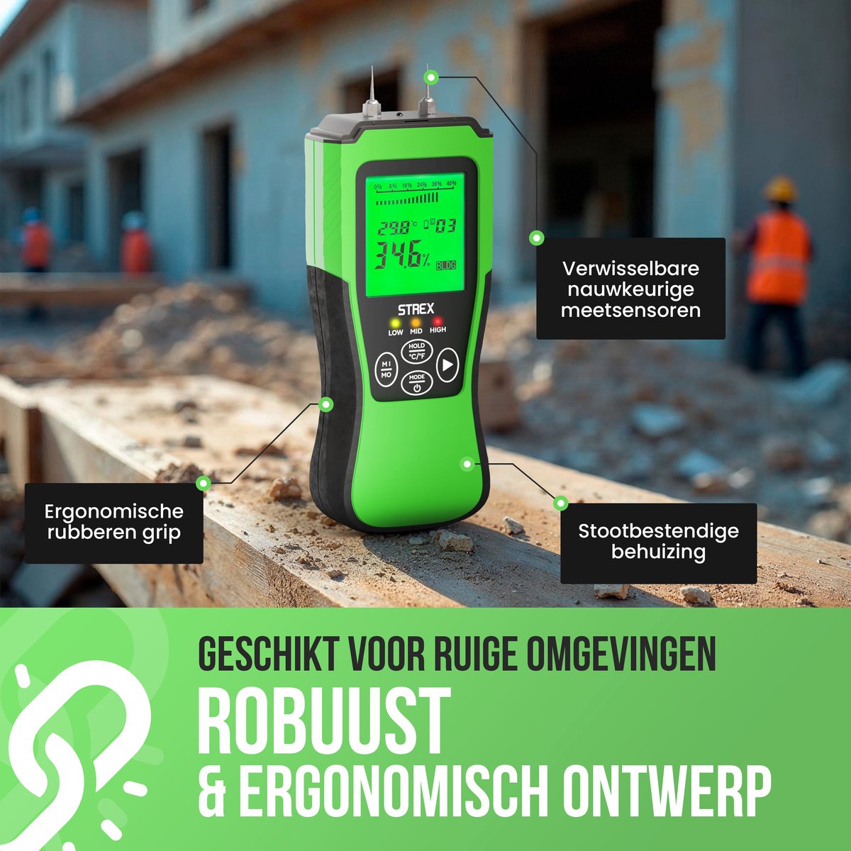 Vochtmeter met LCD-display | Eco-Logisch