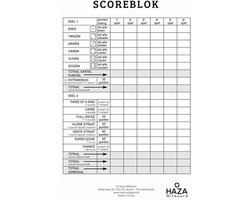 1x Scoreblokken Yahtzee 250 vellen met 6 dobbelstenen - Dobbelspellen - Familiespelletjes - Yahtzee scoreblok
