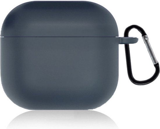 ShieldCase Siliconen Hoesje Geschikt voor Airpods 4 - Siliconen Case voor Apple Airpods 4 Case Hoesje - Donkerblauw