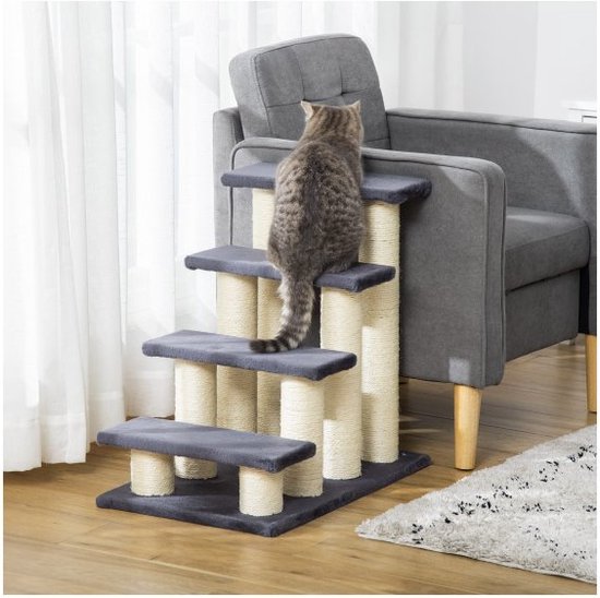 Dierlijke Trap Kattrap Hunde Trap Trap Voor Katten En Honden 4 Stappen Beige 63 5x43x60cm