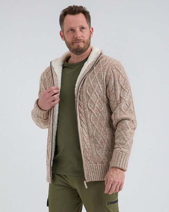 Cardigan Morgan 2 beige tricoté et doublé