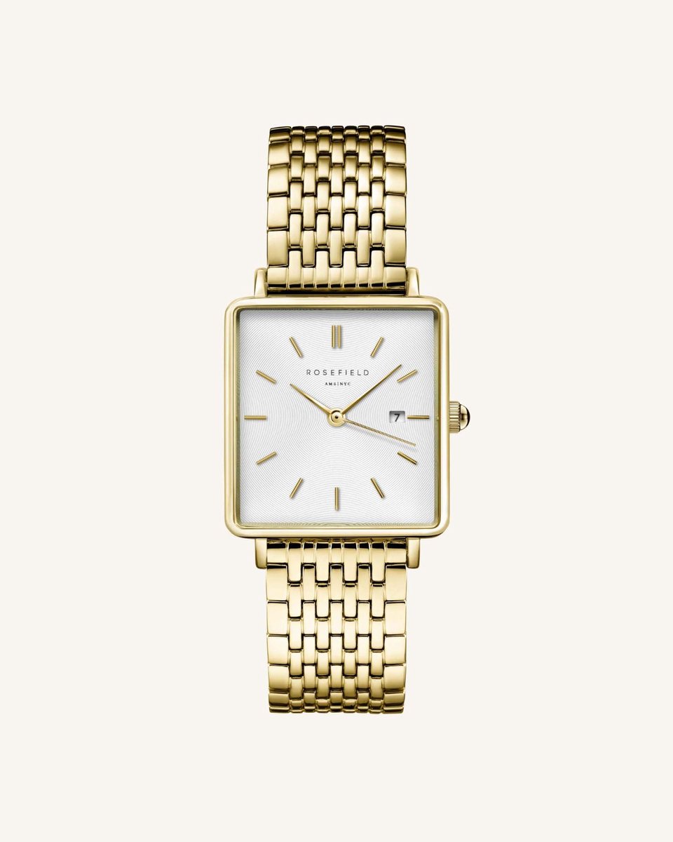 Rosefield The Boxy Xs Dames Horloge - Goud Ø22 X 24mm - QMWSG-Q021