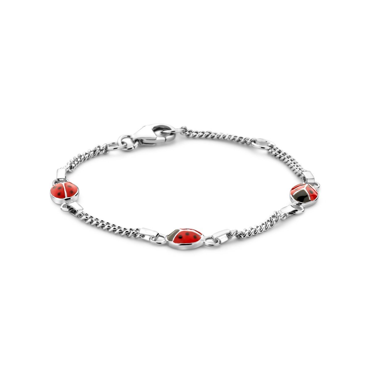 Zilver Gerhodineerd Armband Lieveheersbeestje 11 - 13 Cm 1337012