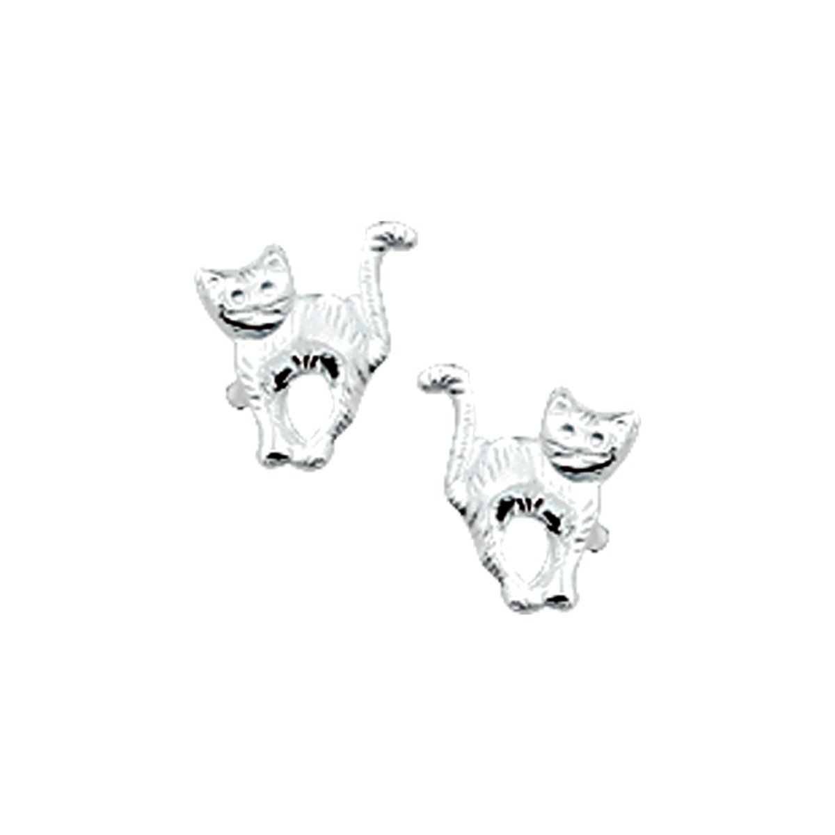 TFT Oorknoppen Poes Zilver Glanzend 7 mm x 6.5 mm