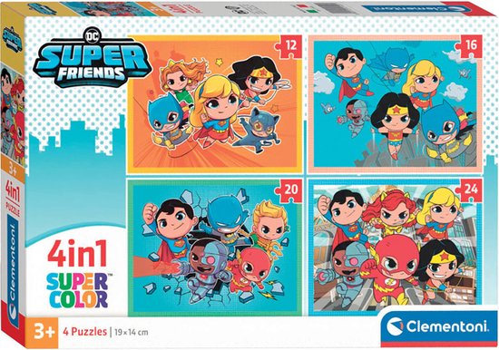 Clementoni - Kinderpuzzel 4 in 1 - DC Superfriends - Puzzels van 12, 16 ...