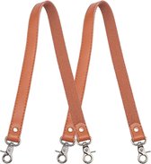 Uxcell Lot De 2 Sangles De Sac à Main En Cuir Synthétique Tressé Avec Boucles En Métal Pour Sacs Sous Les Aisselles, Sacs à Main (sangle Marron Clair Fermoir Doré