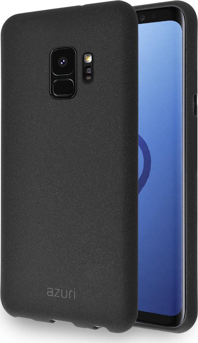 Azuri flexible cover met zand textuur - zwart -  Samsung Galaxy S9 (G960)