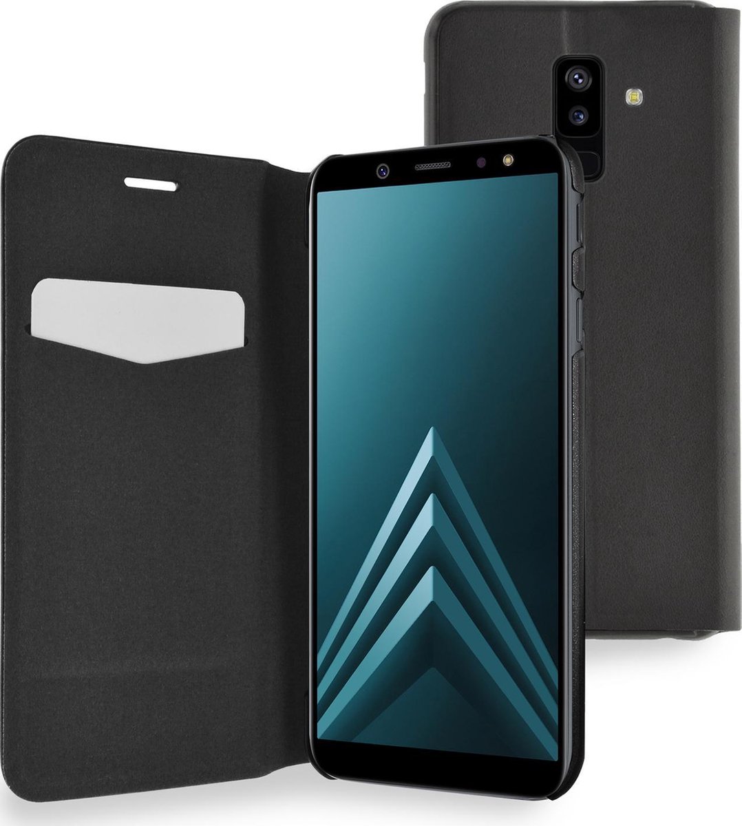 Azuri booklet ultra dun met standfunctie - zwart - Samsung A6 Plus (2018)