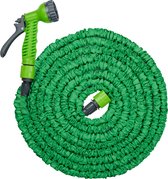Bol.com Kinzo Flexibele Tuinslang 15M - Incl. Opzetstuk - Sproeikop met 7 Spraystanden - Kunststof - Groen/Grijs aanbieding