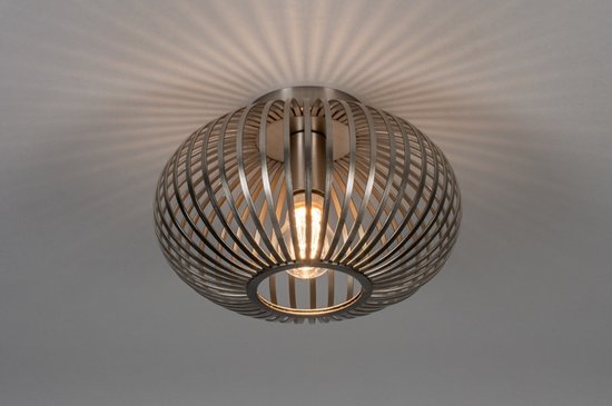 Lumidora Plafonnier 74111 - E27 - Acier Gris - Métal - 30 cm ⌀