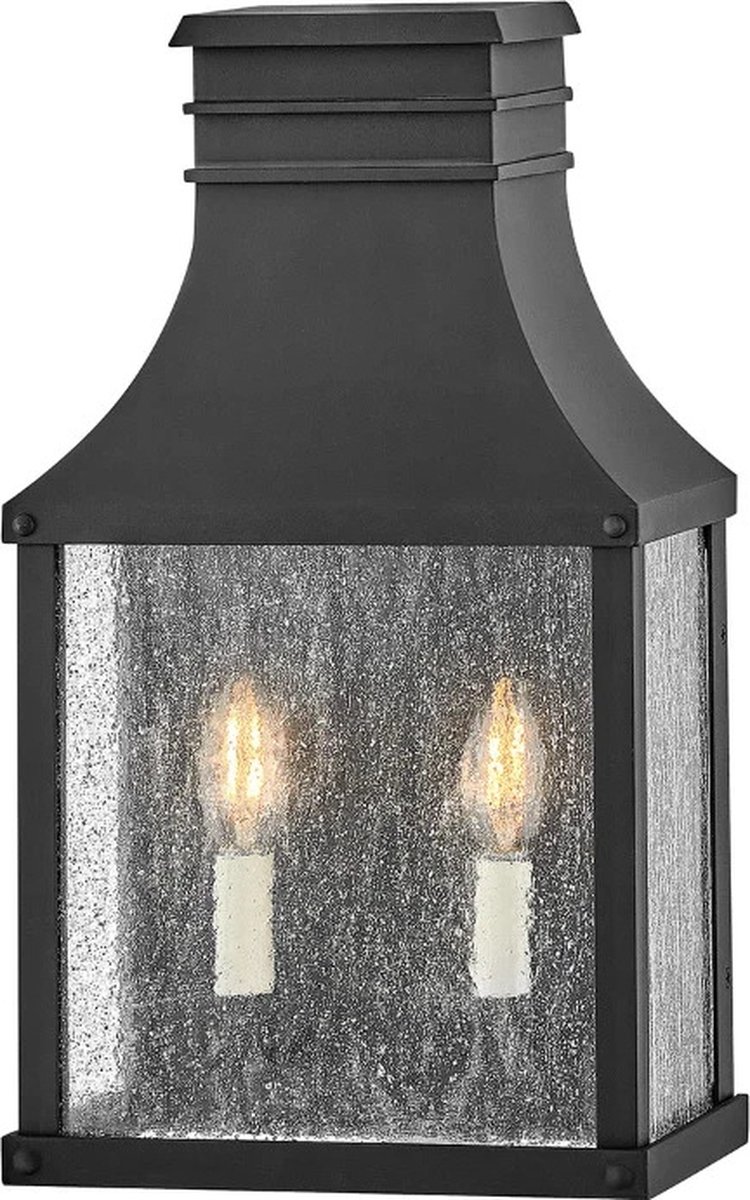 Hinkley LED Wand Buitenlamp Beacon Hill | 2X E14 Max 40W | IP44 | Dimbaar | Museum Black