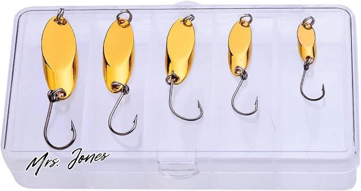 Mrs. Jones 5 Stuks Vissen Aas Vissen Lepel Forel Aas Perchaud Aas Metalen Lepel Hard Aas Forel Zalm Perchaud (Goud) .