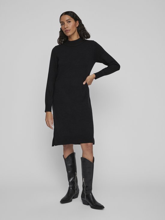 VILA VIRIL CREW NECK L/S MIDI DRESS - NOOS Dames Jurk - Maat M