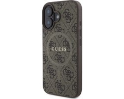 GUESS, Beschermhoes Geschikt voor Apple iPhone 16 Plus MagSafe Gedrukt 4G, Bruin