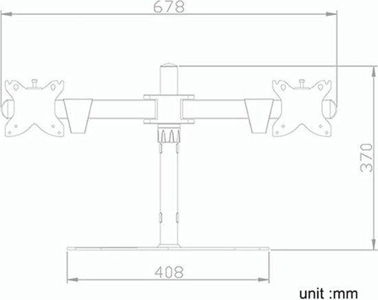 Invision Support PC Ecran Bras pour Écrans 24-40 VESA 75/100mm Pince de Bureau
