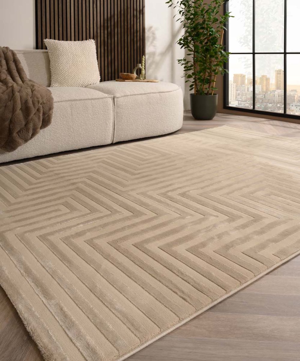 Scandinavisch vloerkleed - Serene Lys beige 120x170 cm