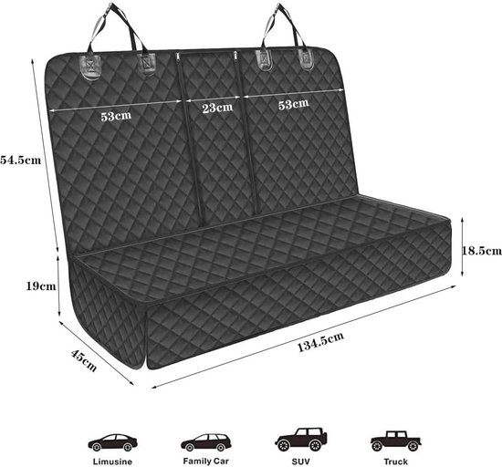 S&Dshopline® Hondendeken voor de achterbank, waterdicht, extra dik