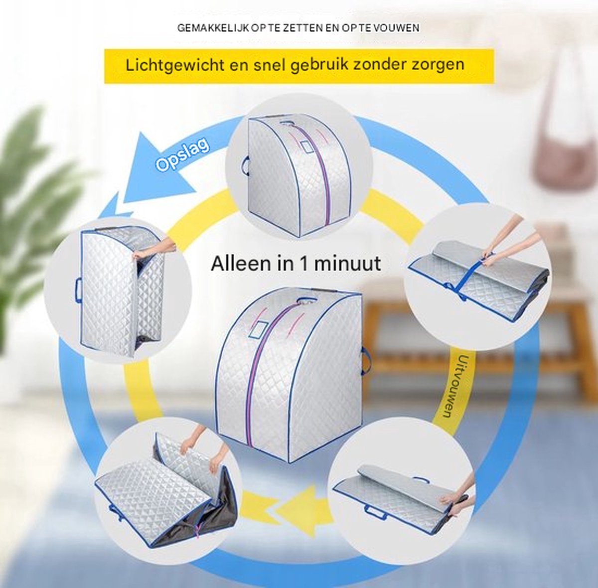 Happiq Luxe mobiele sauna - Inclusief opvouwbare stoel thumbnail 4