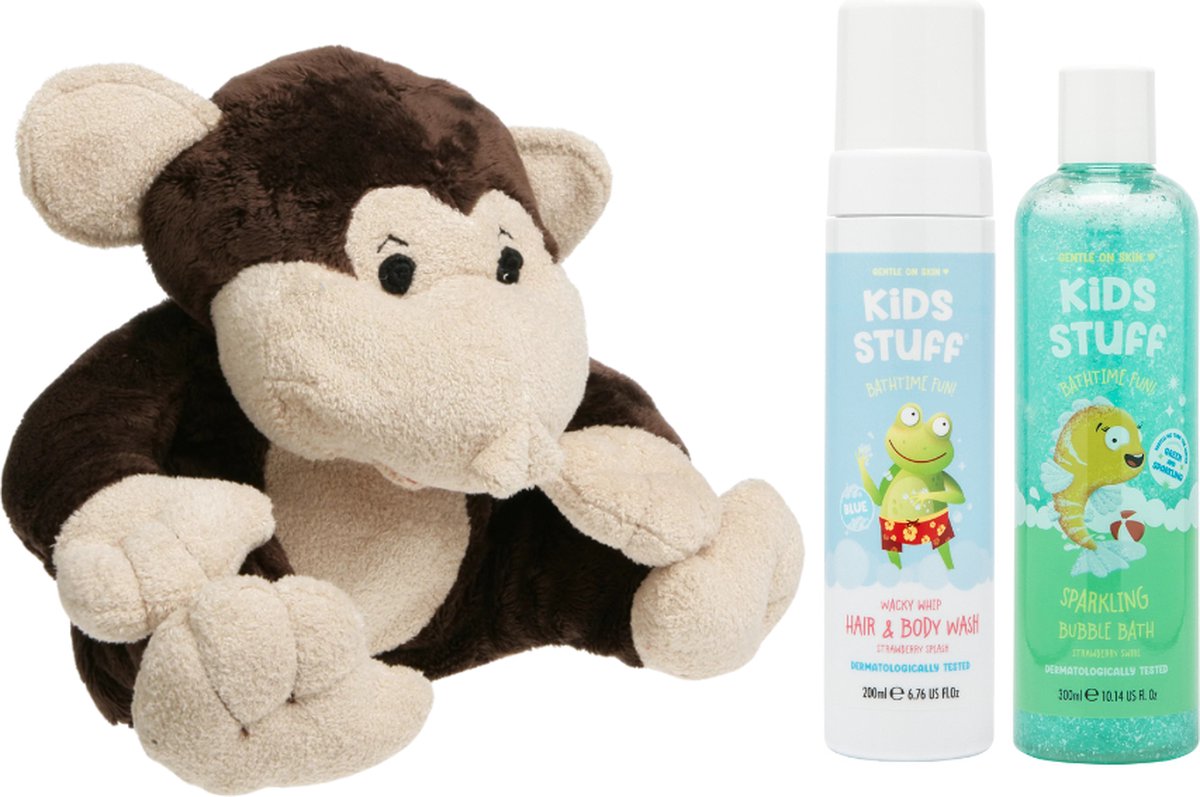 Goedkoopste Cherry Belly Kersenpitknuffel Aapje & Kids Blue Stuff Bad Blauw - Kids Stuff Bubble Bath Sparkling - Kids Stuff Hair & Body Wash Wacky Whip - Cherry Belly Warmteknuffel Aapje