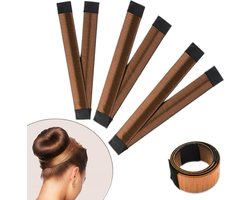 3-Pack Bun Maker - DIY Bun Styler - Voor dagelijkse kapsels zonder kroezen - Comfortabele grip, draagbaar en lichtgewicht ontwerp - Perfect voor vrouwen en kinderen met lang of kort haar - Lichtbruine kleur