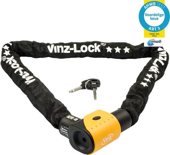 VINZ Jannu ART 3 Goedgekeurd Kettingslot | ANWB slotentest: Goed | ART 3 Slot voor Verzekering Scooters, Fietsen, E-bikes & Fatbike | Scooterslot van 100 cm |Lichtgewicht 2,9 kg | 10mm Gehard Stalen Schakels