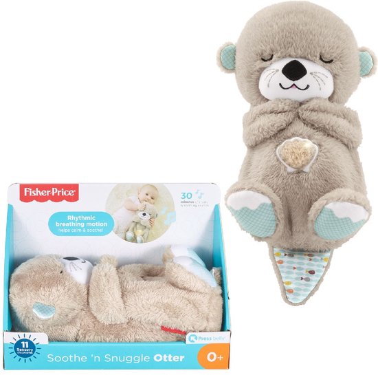 Fisher-Price Bedtijd Otter 30 cm - Baby speelgoed - 0 tot 6 maanden - Knuffel
