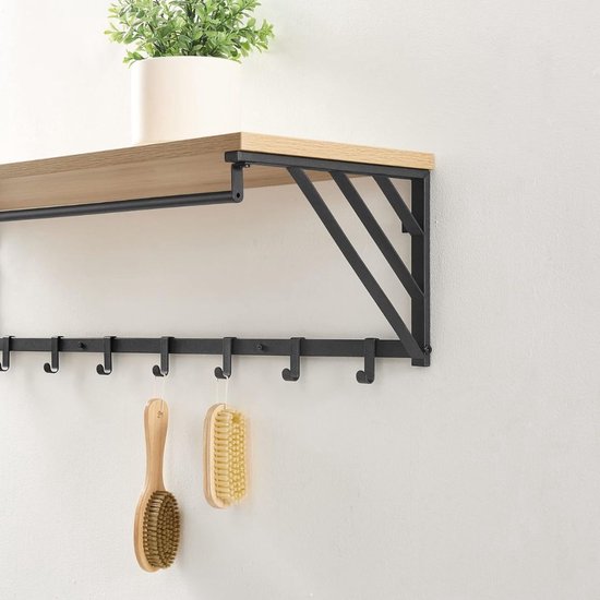 ApexArte® Wandkapstok met Hoedenplank - Kapstok - Wandplank - Licht Eiken — afbeelding 4