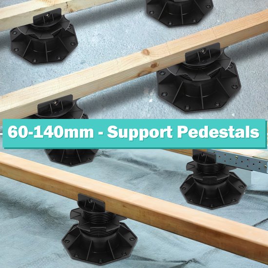 Froadp 30-60mm Stellagers Terrasdragers in Hoogte Verstelbaar voor Terrasplaten Plaatlagers PP Verstelbare Voeten Draaivoet Onderbouw voor Laminaatvloer Terras- & Balkontegels (20 Stuks