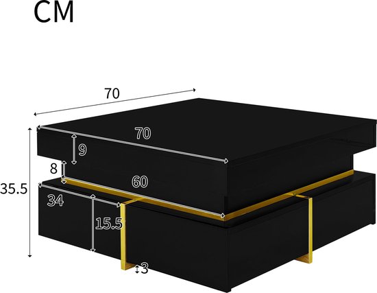 Vierkante salontafel – Alle kleuren, afmetingen en materialen | 15000 m2 Woonwinkel