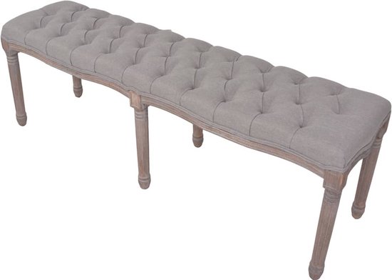 The Living Store Canapé Antique - Rembourré - 150x40x48 cm - Gris foncé