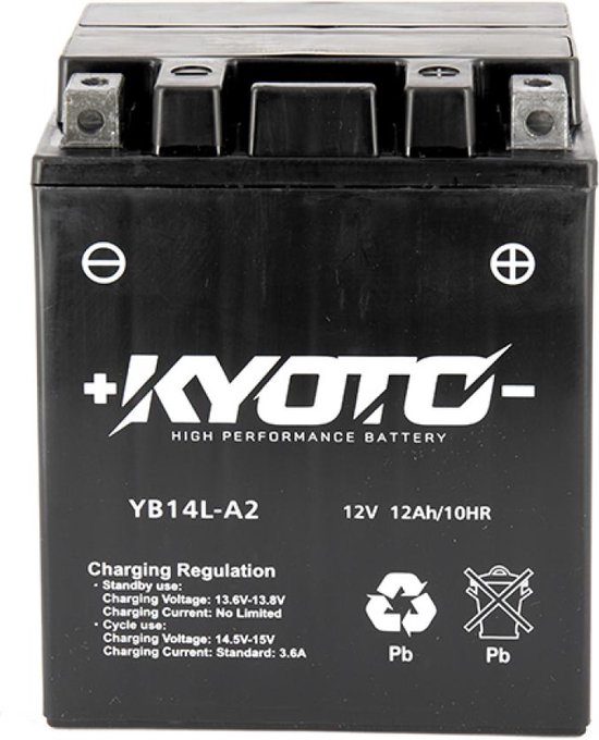 accu sla kyoto voor motorfiets kawasaki 500 gpz ex (s) 2 discs 1988 tot 2005 yb14l-a2 sla / 12v 14ah nieuw